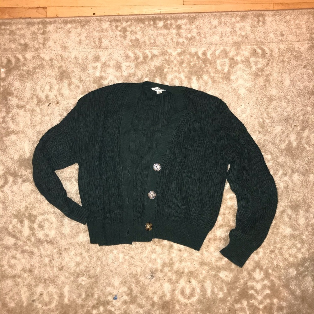 green sweater